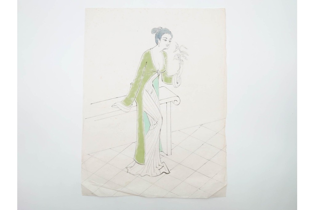 真作　小島功　肉筆　艶やかな女性たちを描いた水彩画など9枚セット　(R-091177)