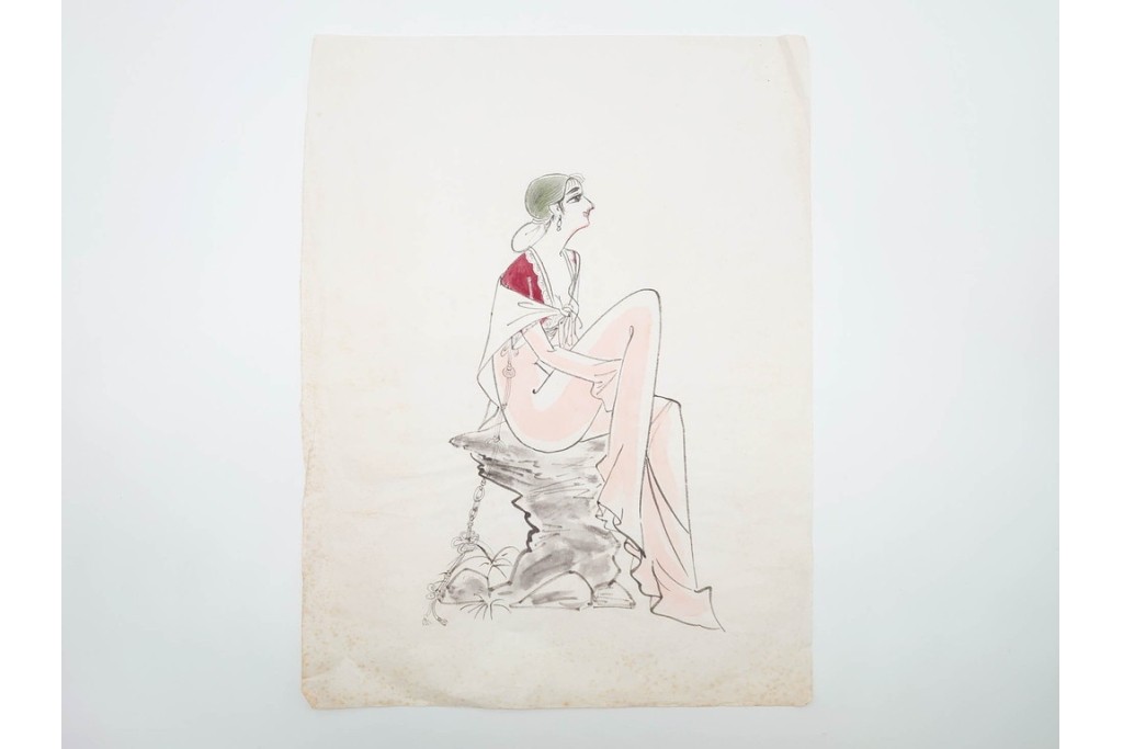 真作　小島功　肉筆　艶やかな女性たちを描いた水彩画など9枚セット　(R-091177)