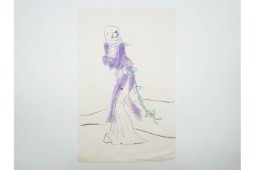 真作　小島功　肉筆　艶やかな女性たちを描いた水彩画など9枚セット　(R-091177)