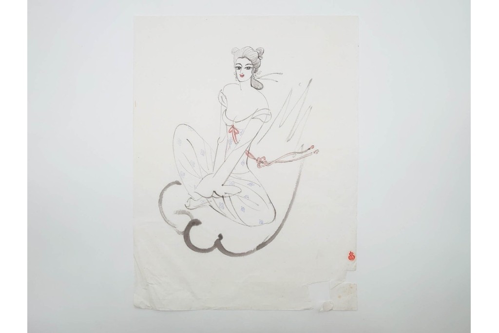 真作　小島功　肉筆　艶やかな女性たちを描いた水彩画など9枚セット　(R-091177)