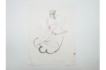 真作　小島功　肉筆　艶やかな女性たちを描いた水彩画など9枚セット　(R-091177)