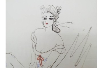 真作　小島功　肉筆　艶やかな女性たちを描いた水彩画など9枚セット　(R-091177)