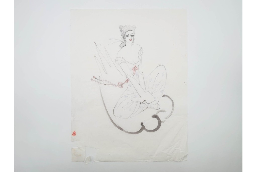 真作　小島功　肉筆　艶やかな女性たちを描いた水彩画など9枚セット　(R-091177)