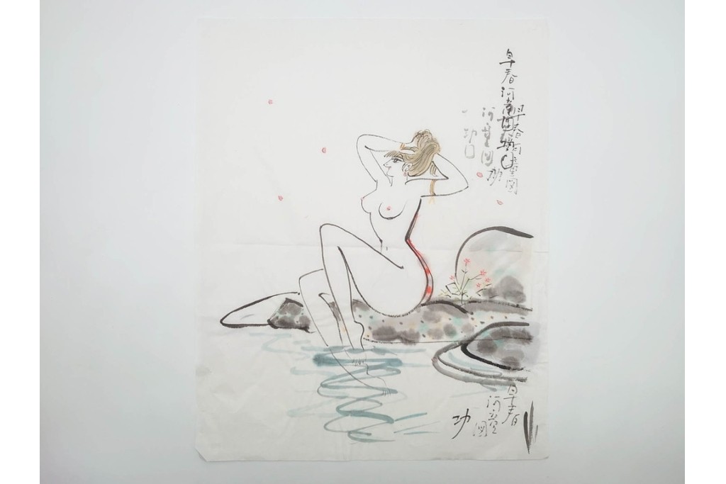 真作　小島功　肉筆　艶やかな女性たちを描いた水彩画など9枚セット　(R-091177)