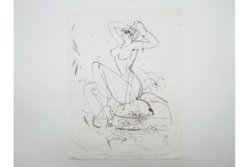 真作　小島功　肉筆　艶やかな女性たちを描いた水彩画など9枚セット　(R-091177)