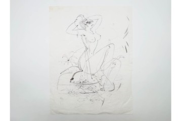 真作　小島功　肉筆　艶やかな女性たちを描いた水彩画など9枚セット　(R-091177)