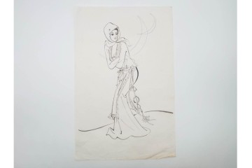 真作　小島功　肉筆　個性豊かな女性像を描いたスケッチ19枚セット　(R-091178)
