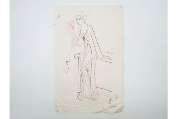 真作　小島功　肉筆　個性豊かな女性像を描いたスケッチ19枚セット　(R-091178)