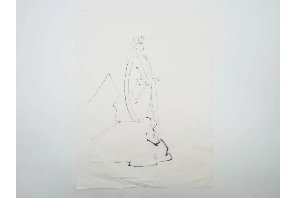 真作　小島功　肉筆　個性豊かな女性像を描いたスケッチ19枚セット　(R-091178)