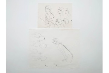 真作　小島功　肉筆　個性豊かな女性像を描いたスケッチ19枚セット　(R-091178)