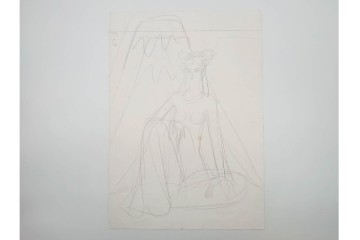 真作　小島功　肉筆　個性豊かな女性像を描いたスケッチ15枚セット　(R-091179)
