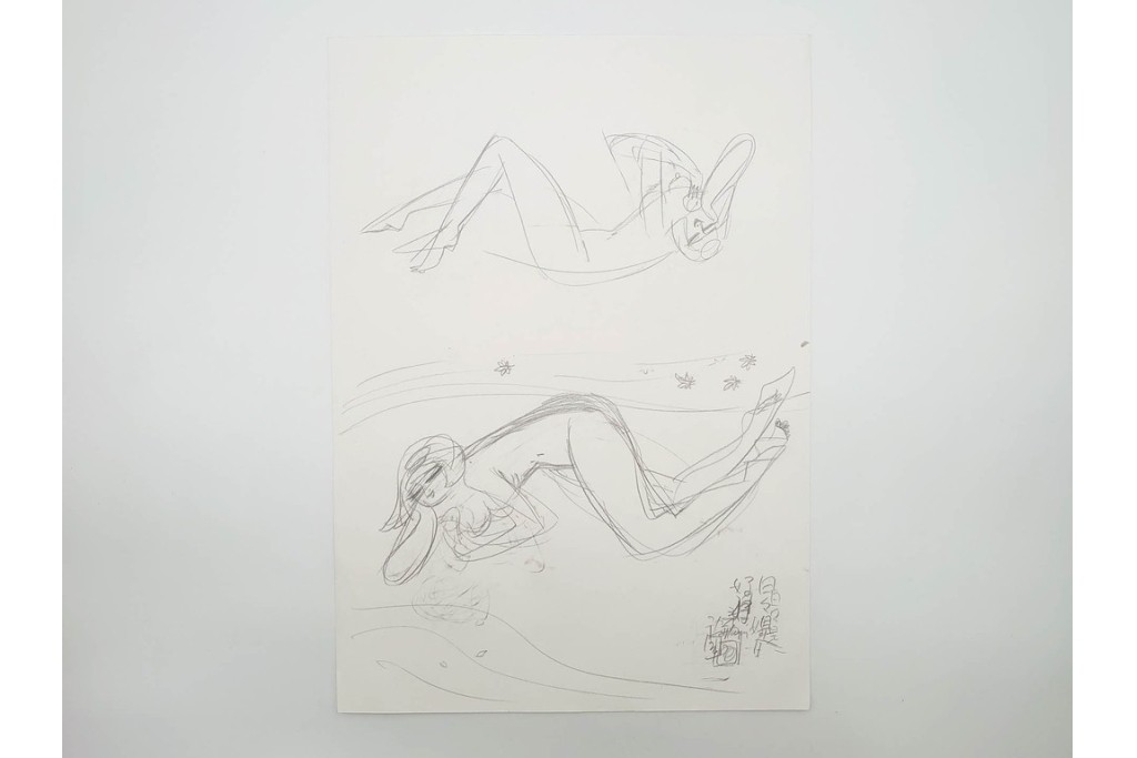 真作　小島功　肉筆　個性豊かな女性像を描いたスケッチ15枚セット　(R-091179)