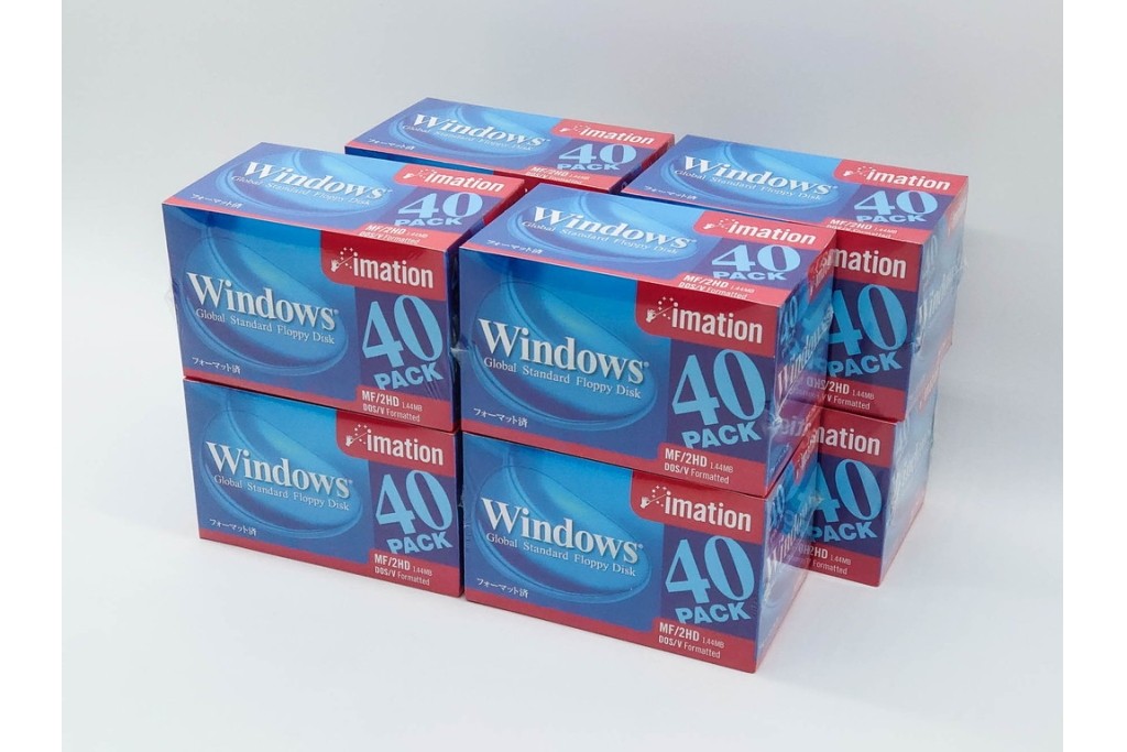 未開封　imation(イメーション)　Windows用　3.5インチ　2HD　40枚入り×8箱 (320枚)　フロッピーディスク8点セット　(R-091185)