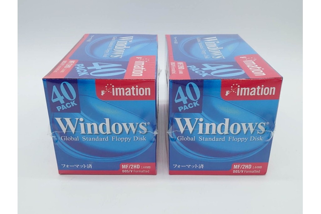 未開封　imation(イメーション)　Windows用　3.5インチ　2HD　40枚入り×8箱 (320枚)　フロッピーディスク8点セット　(R-091185)