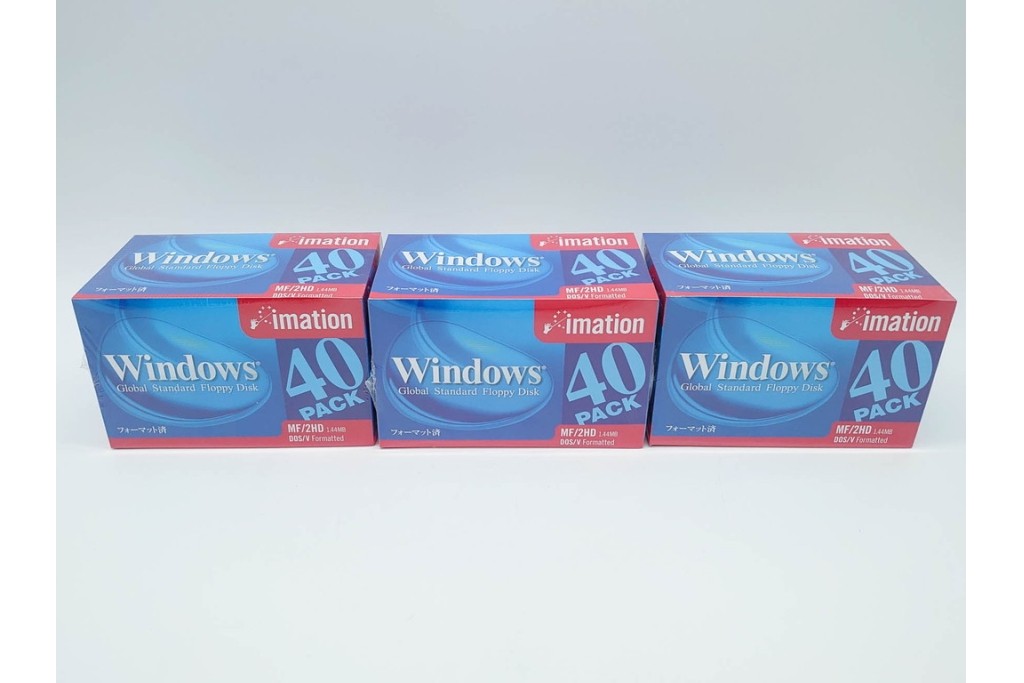 未開封　imation(イメーション)　Windows用　3.5インチ　2HD　40枚入り×8箱 (320枚)　フロッピーディスク8点セット　(R-091185)