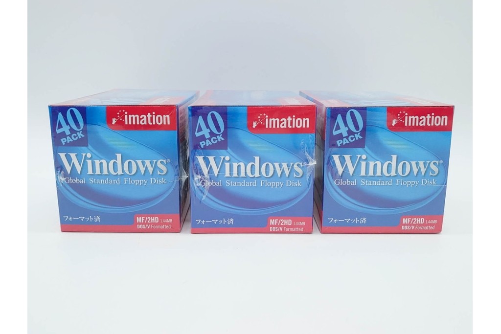 未開封　imation(イメーション)　Windows用　3.5インチ　2HD　40枚入り×8箱 (320枚)　フロッピーディスク8点セット　(R-091185)