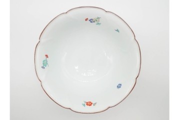 十三代 酒井田柿右衛門　有田焼　錦　牡丹文を描いた上品な菓子器　共箱付き　(R-091186)