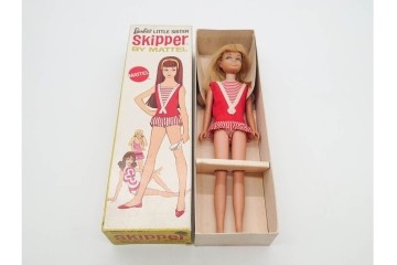 ヴィンテージ　マテル社(Mattel)　Barbie(バービー)　スキッパーの箱付き人形1点と空箱3点(うち1点はフランシー人形の空箱)のセット　(R-091187)