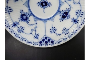 デンマーク製　ROYAL COPENHAGEN(ロイヤルコペンハーゲン)　ブルーフルーテッド　ハーフレース　ティーカップ&ソーサー6客セット　定価(6客合計)17万8200円　(R-091190)