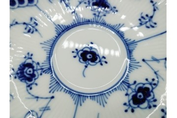 デンマーク製　ROYAL COPENHAGEN(ロイヤルコペンハーゲン)　ブルーフルーテッド　ハーフレース　ティーカップ&ソーサー6客セット　定価(6客合計)17万8200円　(R-091190)