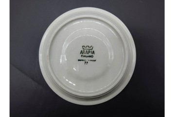 フィンランド　ARABIA(アラビア)　アネモネ・ロスマリン・サーラ　北欧らしい大胆な絵柄と色使いを楽しむカップ&ソーサー・シュガーポット・プレート2枚セット　(R-091194)