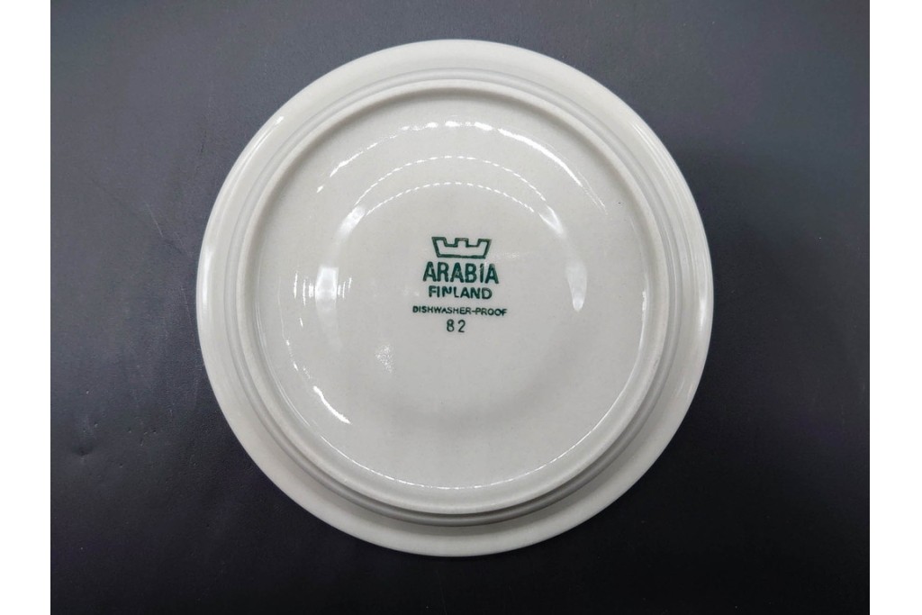 フィンランド　ARABIA(アラビア)　アネモネ・ロスマリン・サーラ　北欧らしい大胆な絵柄と色使いを楽しむカップ&ソーサー・シュガーポット・プレート2枚セット　(R-091194)