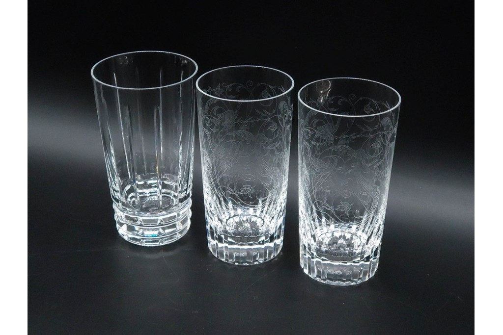 フランス　Baccarat(バカラ)　パルメ・アルルカン　格調高いハイボールグラス3点セット　(R-091197)