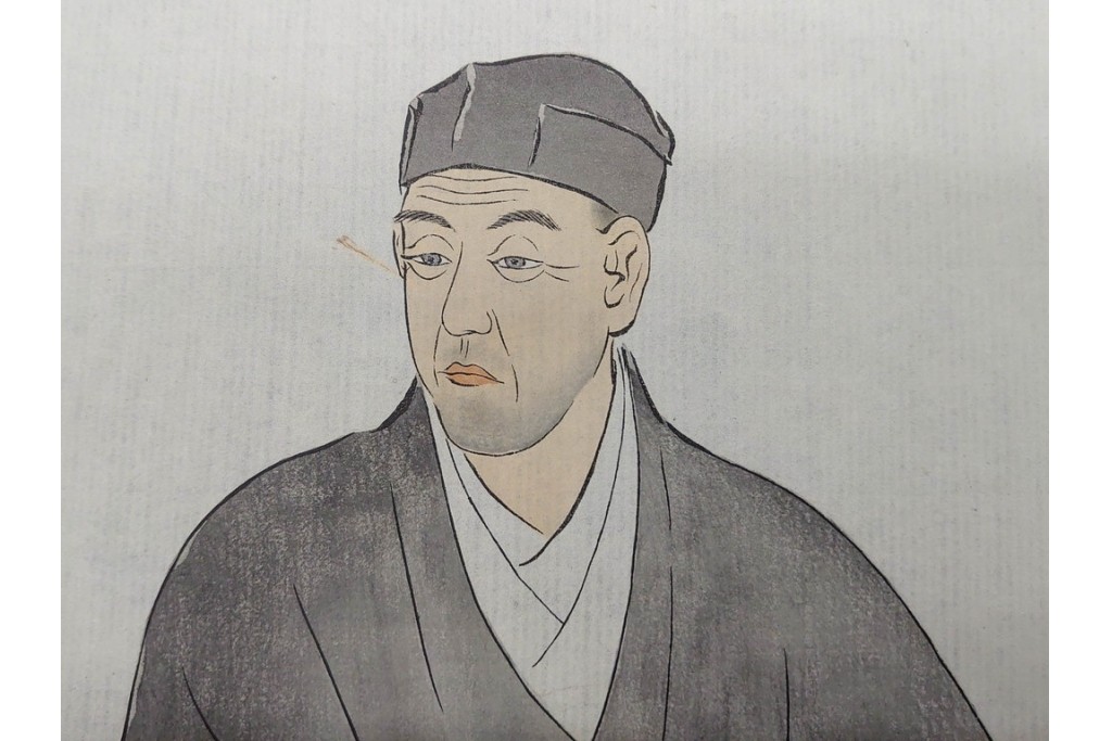 真作　神保朋世　「芭蕉翁之図」　松尾芭蕉を描いた木版画　(R-091198)