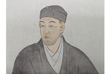 真作　神保朋世　「芭蕉翁之図」　松尾芭蕉を描いた木版画　(R-091198)