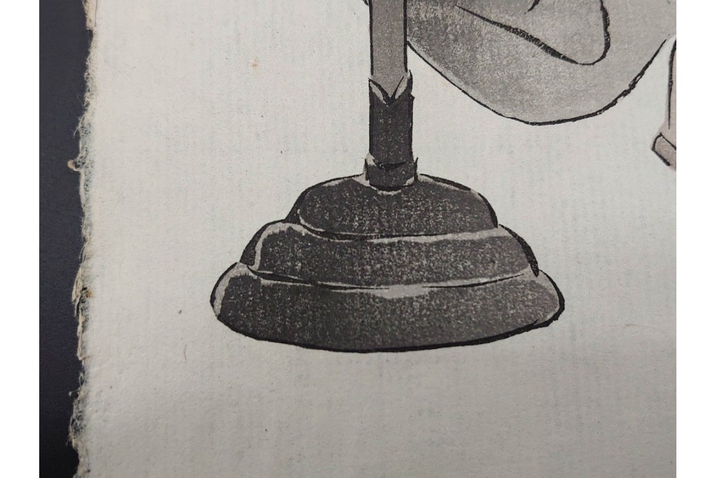 真作　神保朋世　「芭蕉翁之図」　松尾芭蕉を描いた木版画　(R-091198)