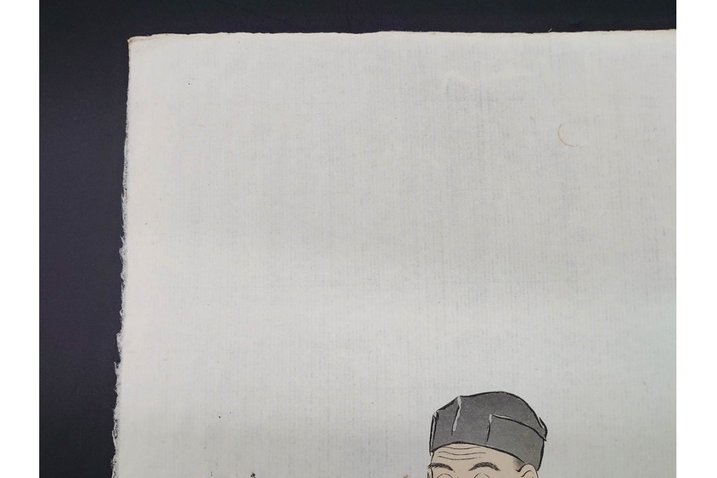 真作　神保朋世　「芭蕉翁之図」　松尾芭蕉を描いた木版画　(R-091198)