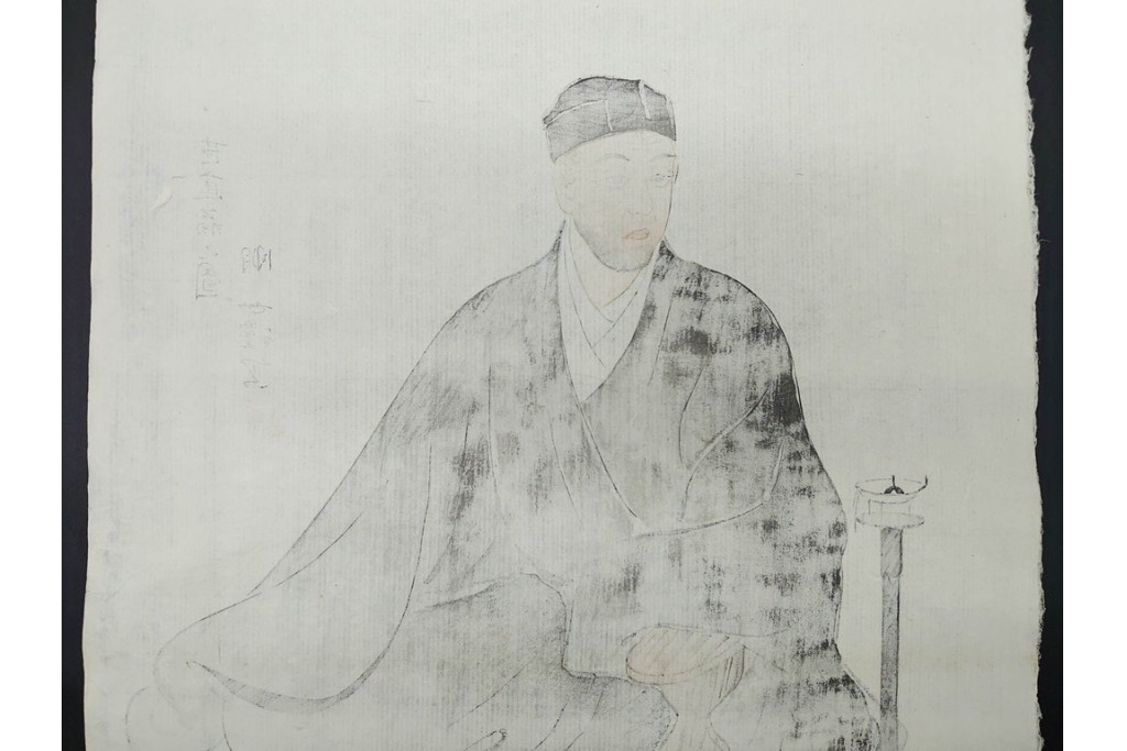 真作　神保朋世　「芭蕉翁之図」　松尾芭蕉を描いた木版画　(R-091198)