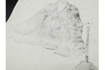 真作　神保朋世　「芭蕉翁之図」　松尾芭蕉を描いた木版画　(R-091198)