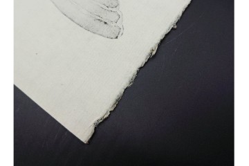 真作　神保朋世　「芭蕉翁之図」　松尾芭蕉を描いた木版画　(R-091198)