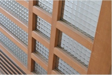 ヴィンテージ建具　昭和後期　チェッカーガラスの背の高いガラス戸1枚　(R-091201)