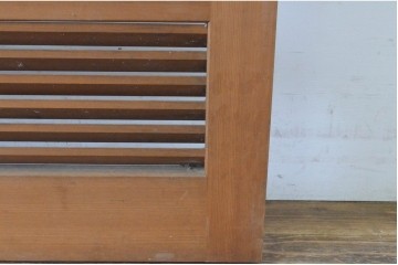ヴィンテージ建具　昭和後期　チェッカーガラスの背の高いガラス戸1枚　(R-091201)