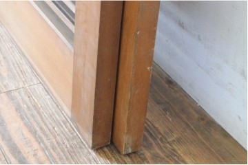 ヴィンテージ建具　昭和後期　チェッカーガラスの背の高いガラス戸1枚　(R-091201)