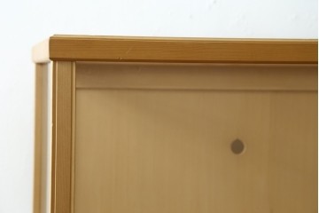 中古　美品　職人手作りの国産品　檜(ヒノキ)材　美しい柾目を生かした大型ガラスケース　(R-091205)