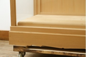 中古　美品　職人手作りの国産品　檜(ヒノキ)材　美しい柾目を生かした大型ガラスケース　(R-091205)