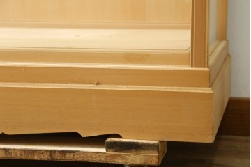 中古　美品　職人手作りの国産品　檜(ヒノキ)材　美しい柾目を生かした大型ガラスケース　(R-091205)