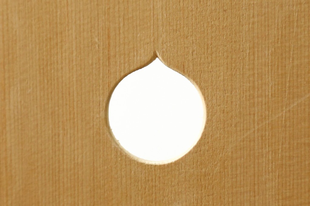 中古　美品　職人手作りの国産品　檜(ヒノキ)材　美しい柾目を生かした大型ガラスケース　(R-091205)