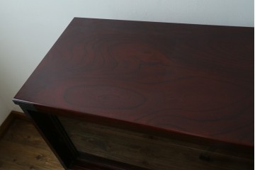 中古　美品　希少な廃番品!!　二本松工藝館　田中家具　55民芸飾棚　重厚な金具使いのサイドボード　(R-091211)