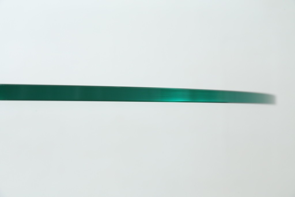 中古　美品　アクタス取り扱い　porada(ポラダ)　SPIN(スピン)　ガラス天板とらせん状の支柱がスタイリッシュなダイニングテーブル　定価約47万円　(R-091215)