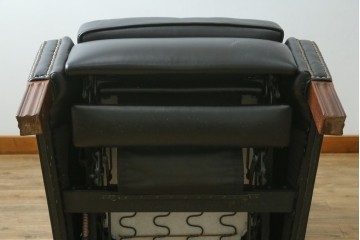 中古　美品　DREXEL HERITAGE(ドレクセルヘリテイジ)取り扱い　ジャレットブラザーズ(Jarrett Brothers)　高級本革　ウィングバックのリクライニングソファ　(R-091220)
