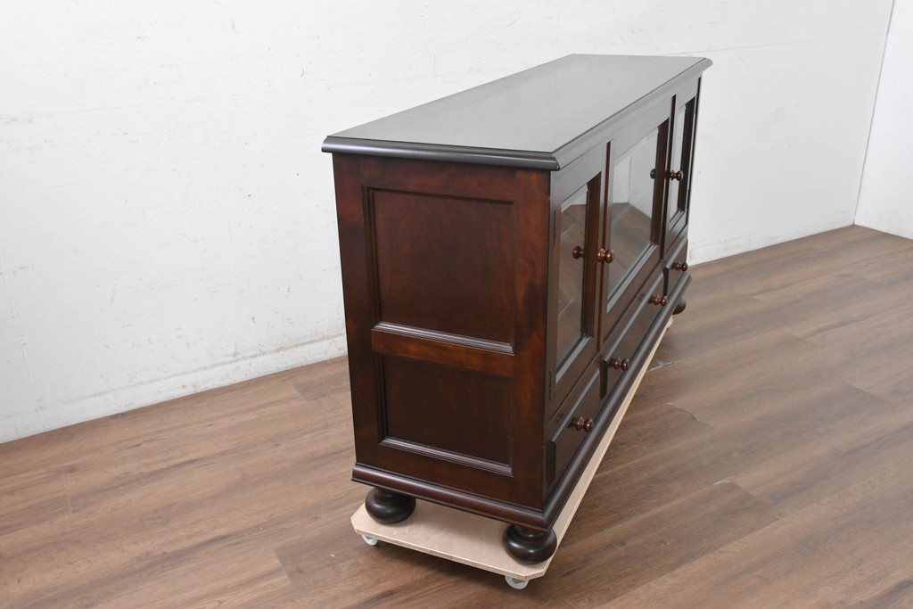中古　美品　松本民芸家具　挽物脚が映えるC型サイドボード　定価約73万円　(R-091225)