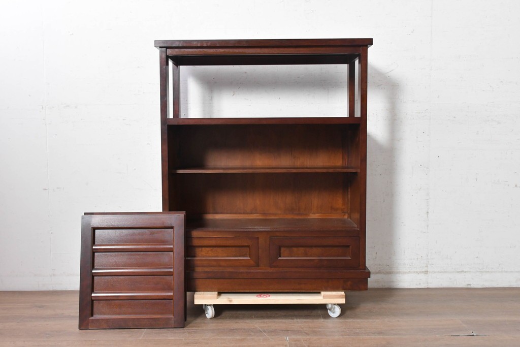中古　美品　松本民芸家具　#505型　横桟を配した端正な茶箪笥　定価約38万円　(R-091226)