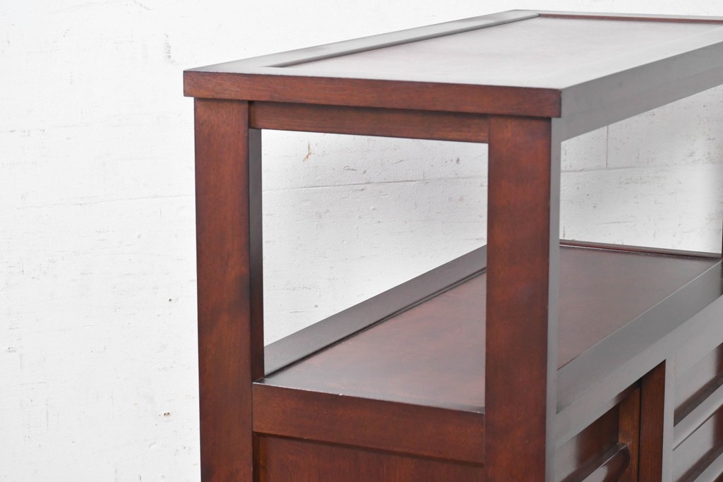 中古　美品　松本民芸家具　#505型　横桟を配した端正な茶箪笥　定価約38万円　(R-091226)
