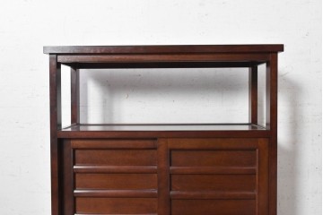 中古　美品　松本民芸家具　#505型　横桟を配した端正な茶箪笥　定価約38万円　(R-091226)