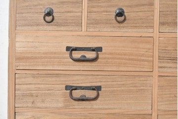 和製アンティーク　大正期　前面桐材　21杯の引き出しを備えた小箪笥　(R-091230)