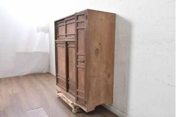 和製アンティーク　大正から昭和初期　大小の収納部を備えたレトロな下駄箱　(R-091234)